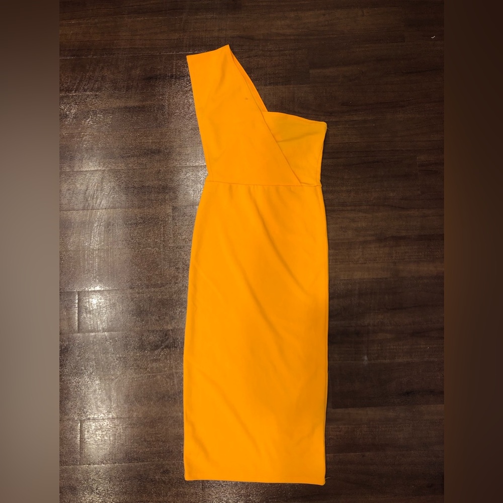 PrettyLittleThing One Shoulder Drape Midi Dress- Size 4